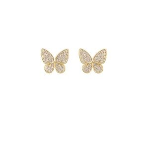 CZ Butterfly Stud Earrings